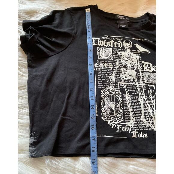 Thorn & Fable Skeleton Dark Story Girls Crop T-Shirt (Med) - Picture 6 of 7